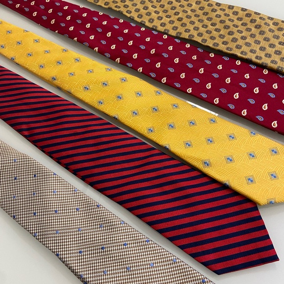 Joseph A‎ Banks 100% Silk Men's Ties Multi Designs Lot of 5 - Picture 1 of 11